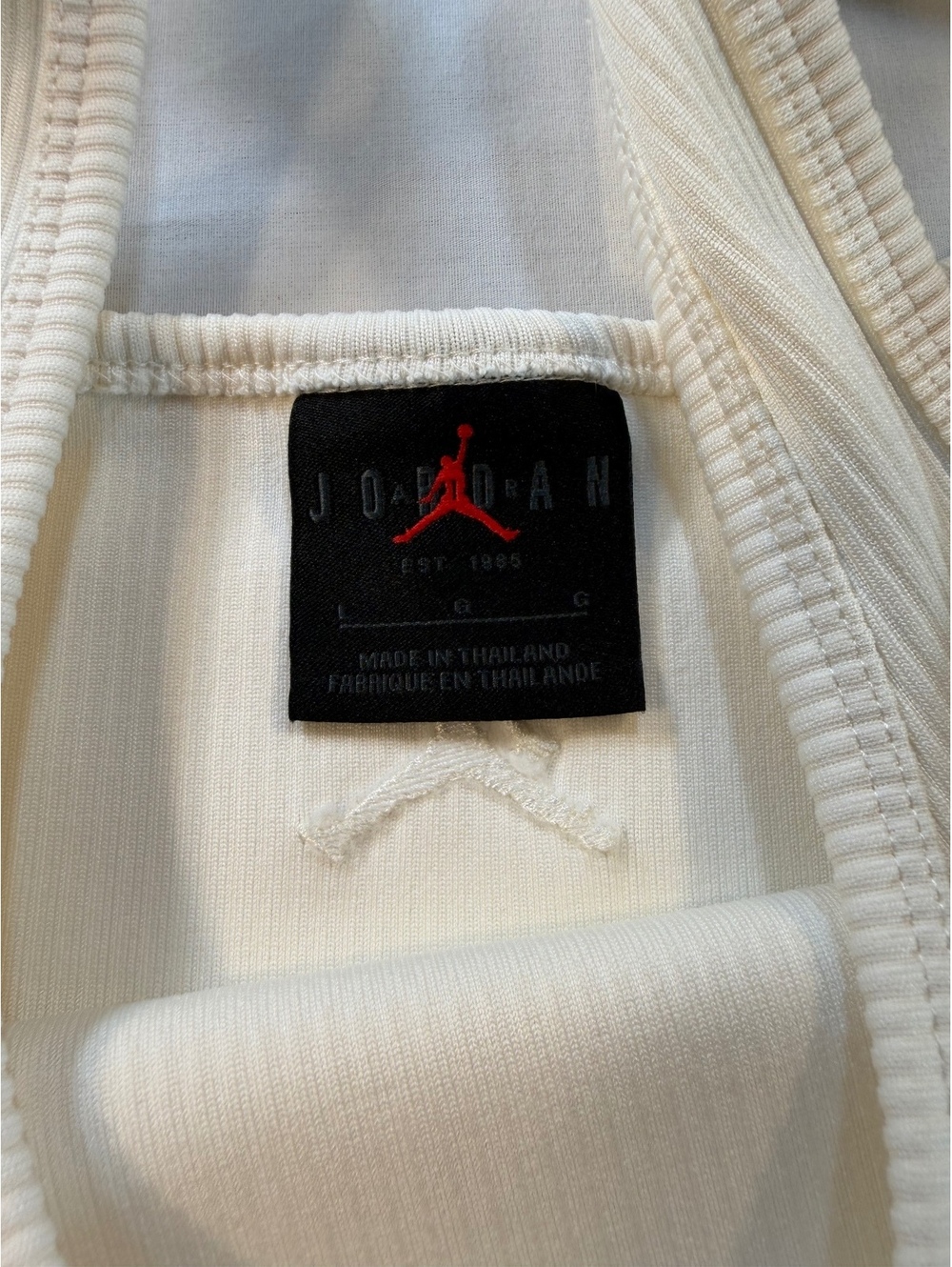 Jordan Cream Ribbed Crop Tank Top - Picture 6 of 7